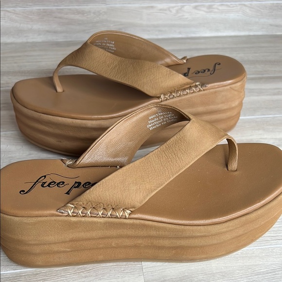 Free People Haven Thong Platform Camel Brown Tan Sandals Size 5.5 - Picture 8 of 12